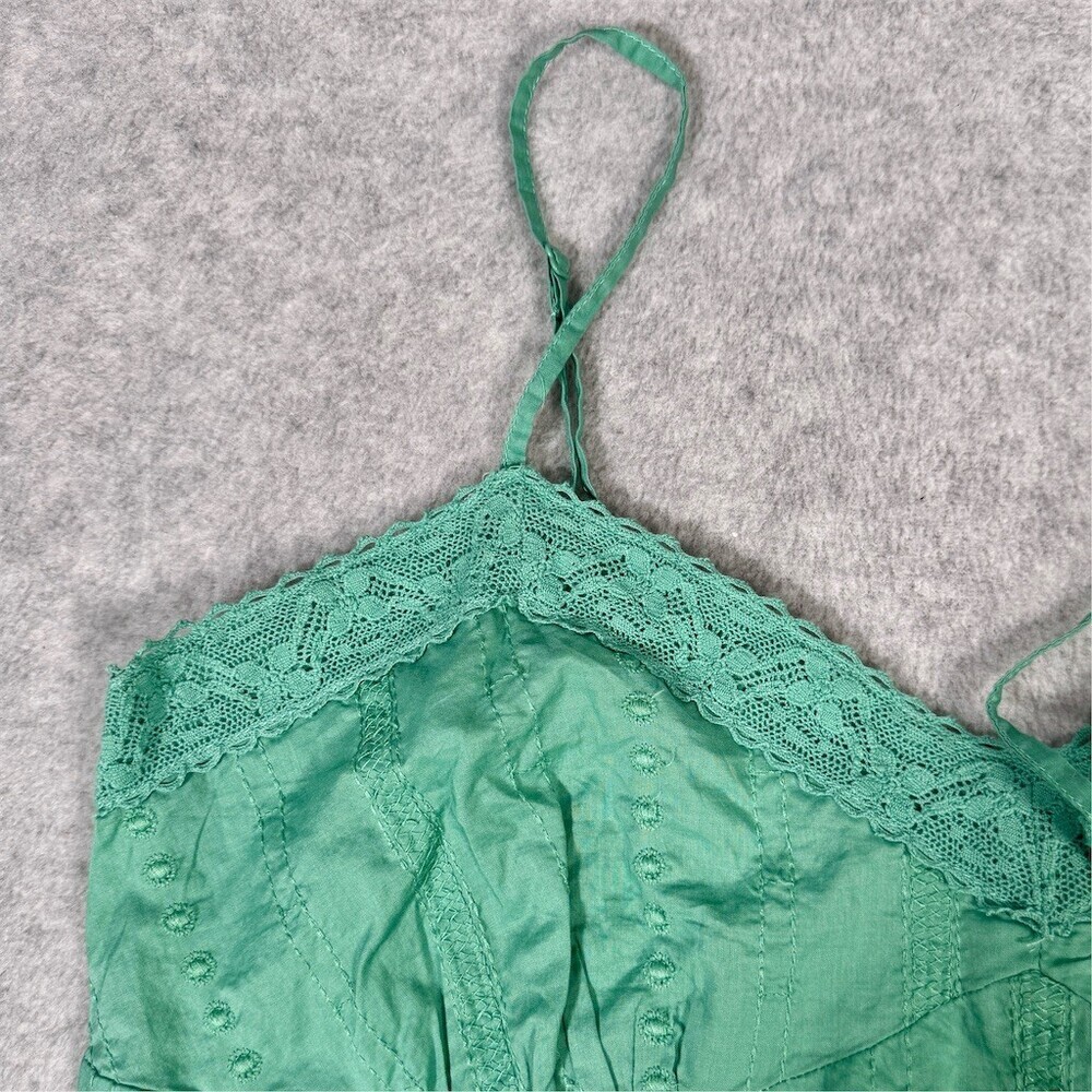 Gap Womens Mint Green Cami Tank Top Size M Eyelet Lace Trim - Picture 4 of 12
